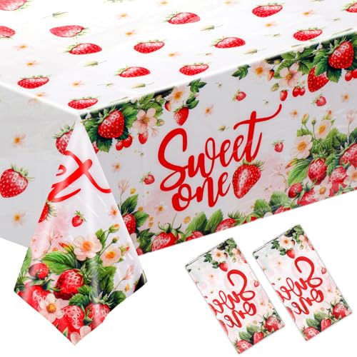 2stk Erdbeer-Partytischdecken, 130x220cm Einweg-Tischdecke aus Plastik mit Rechteckigem Muster Erdbeer-Geburtstagsdekorationen für Erdbeerkuchen Babyparty Partydekorationen 2stk Erdbeer-Partytischdecken, 130x220cm Einweg-Tischdecke aus Plastik mit Rechteckigem Muster Erdbeer-Geburtstagsdekorationen für Erdbeerkuchen Babyparty Partydekorationen von PEUTIER