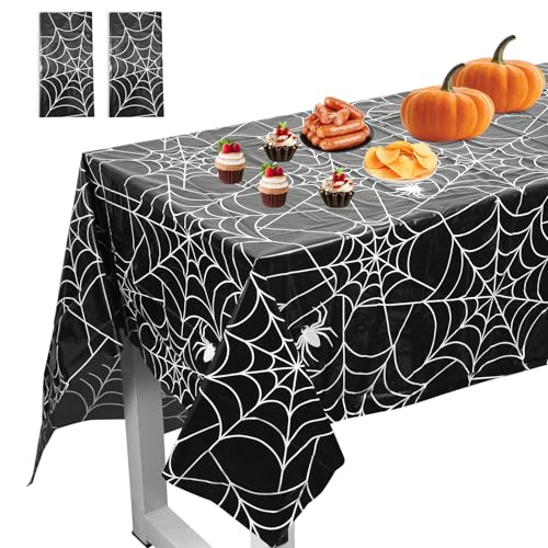 2stk Spinnennetz Halloween-Tischdecke, 274x137cm Einmalig Verwendbar Schwarz Spinnen-Tischdecke Rechteckig Groß Gruselige Tischdecken Hintergrund für Halloween-Party-Dekoration Heimdeko 2stk Spinnennetz Halloween-Tischdecke, 274x137cm Einmalig Verwendbar Schwarz Spinnen-Tischdecke Rechteckig Groß Gruselige Tischdecken Hintergrund für Halloween-Party-Dekoration Heimdeko von PEUTIER