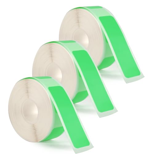 3 Rollen Etikettenband für Phomemo D30 Etikettendrucker, 12mm x 40mm Thermopapier Aufkleber Wasserfest Selbstklebendes Etikettenband Ersatz für Zuhause Büro Schule Dateien (Grün) von PEUTIER