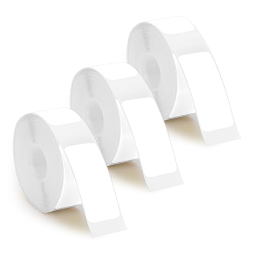 3 Rollen Etikettenband für Phomemo D30 Etikettendrucker, 15mm x 30mm Selbstklebendes Etikettenband Thermo-Aufkleberpapier Rolle für Zuhause Büro Schule Zubehör (Weiß) von PEUTIER
