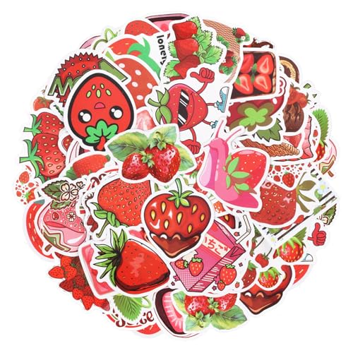50 Stück Erdbeer Aufkleber für Kinder, Cartoon-Erdbeeraufkleber, kleine Erdbeer-PVC-Aufkleber, Obst-Belohnungsaufkleber, Dekoration für Scrapbooking, Gitarre, Wasserbecher, Telefon, Tagebuch 50 Stück Erdbeer Aufkleber für Kinder, Cartoon-Erdbeeraufkleber, kleine Erdbeer-PVC-Aufkleber, Obst-Belohnungsaufkleber, Dekoration für Scrapbooking, Gitarre, Wasserbecher, Telefon, Tagebuch von PEUTIER