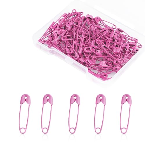 500 Stück Sicherheitsnadeln Klein, 19mm Mini Sicherheitsnadeln für Kleidung Metall Sicherheitsnadel für Kleidung Nähen Basteln Schmuckherstellung (Rosa) von PEUTIER