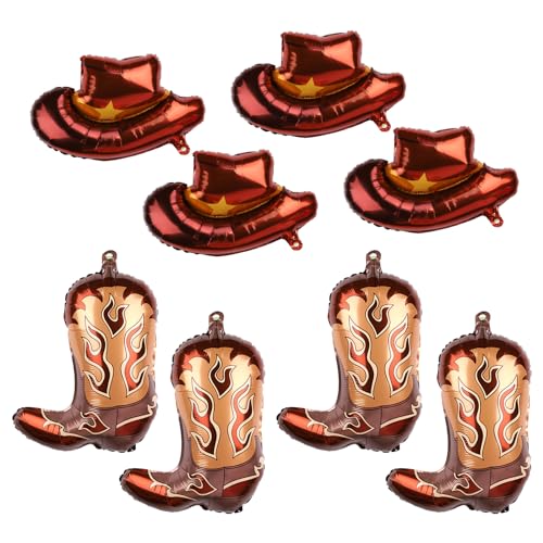 8 Stück Western-Themen-Partyballons, Groß Cowboystiefel Ballon Hüte Folienballon Cowboy-Party-Dekorationen für Cowboy Mottoparty Geburtstag Babyparty Zubehör Dekorationen 8 Stück Western-Themen-Partyballons, Groß Cowboystiefel Ballon Hüte Folienballon Cowboy-Party-Dekorationen für Cowboy Mottoparty Geburtstag Babyparty Zubehör Dekorationen von PEUTIER