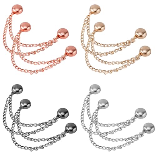 8stk Multifunktionale Magnetische Kleidungsclips, Magnetische Knopfclips Kette Weit Verbreitete Magnetische Kleidungsnadeln Hosenbundspannerclip für Hemden Röcke Hosen Kleider(4 Farben) von PEUTIER