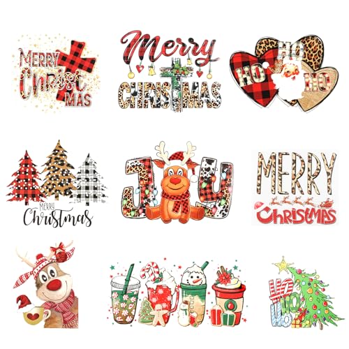 9 Stück Weihnachts Aufnäher zum Aufbügeln für Kleidung, Groß Patches zum Aufbügeln Weihnachten Weihnachtsbaum Elch Weihnachtsmann-Muster Wärmetransfer Vinyl für T-Shirts Hoodies Taschen 9 Stück Weihnachts Aufnäher zum Aufbügeln für Kleidung, Groß Patches zum Aufbügeln Weihnachten Weihnachtsbaum Elch Weihnachtsmann-Muster Wärmetransfer Vinyl für T-Shirts Hoodies Taschen von PEUTIER
