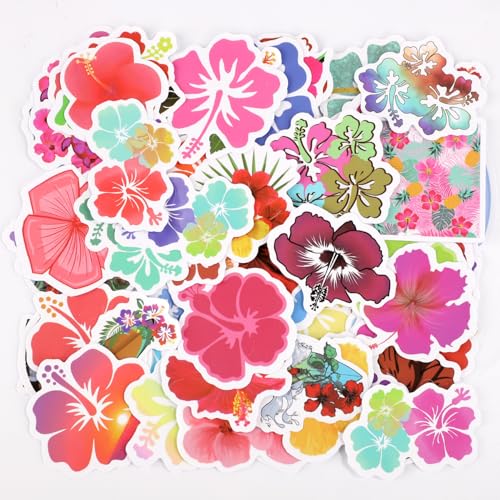 Hibiskus-Aufkleber, wasserdicht, ästhetisch, bunt, Blumenaufkleber, Vinyl, Scrapbooking, Aufkleber, Geschenk für Laptops, Wasserflaschen, Gitarren, Koffer, Erwachsene, Teenager, Kinder, 60 Stück Hibiskus-Aufkleber, wasserdicht, ästhetisch, bunt, Blumenaufkleber, Vinyl, Scrapbooking, Aufkleber, Geschenk für Laptops, Wasserflaschen, Gitarren, Koffer, Erwachsene, Teenager, Kinder, 60 Stück von PEUTIER