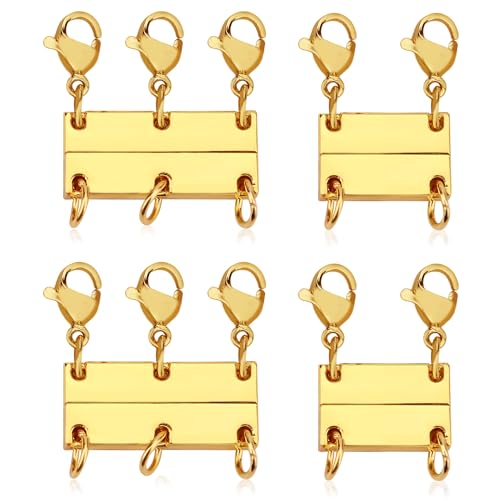 PEUTIER Magnetischer Halskettenverschluss, Trenner für mehrere Halsketten zum Schichten, Gold von PEUTIER