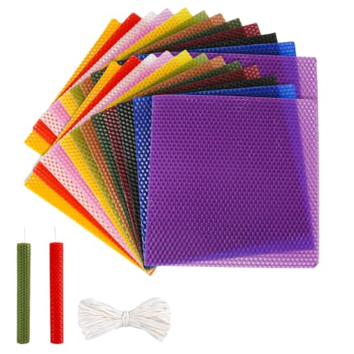 PEUTIER 24 Stück Bienenwachsblätter für die Kerzenherstellung, Weihnachtskerzenherstellungsset für Erwachsene und Kinder Kerzenrollset Natürlich DIY Bienenwachsblätter Kunsthandwerk 20 x 20cm PEUTIER 24 Stück Bienenwachsblätter für die Kerzenherstellung, Weihnachtskerzenherstellungsset für Erwachsene und Kinder Kerzenrollset Natürlich DIY Bienenwachsblätter Kunsthandwerk 20 x 20cm von PEUTIER