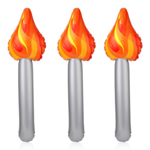 PEUTIER 3stk Aufblasbare Fackeln, Aufblasbare Fackeln für Spiele Wettbewerb Party Dekorationen Halloween Mittelalter Cosplay Sport PEUTIER 3stk Aufblasbare Fackeln, Aufblasbare Fackeln für Spiele Wettbewerb Party Dekorationen Halloween Mittelalter Cosplay Sport von PEUTIER