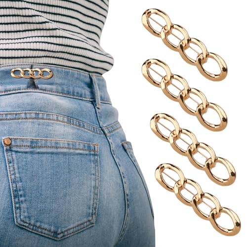 PEUTIER 6 Stück Goldfarbene Knopfnadeln für Jeans, Verstellbare Taillenknöpfe Abnehmbare Taillenhosenclips Taillenversteller für Hosen Ohne Nähen Jeansknopfspanner für Weite Jeans PEUTIER 6 Stück Goldfarbene Knopfnadeln für Jeans, Verstellbare Taillenknöpfe Abnehmbare Taillenhosenclips Taillenversteller für Hosen Ohne Nähen Jeansknopfspanner für Weite Jeans von PEUTIER