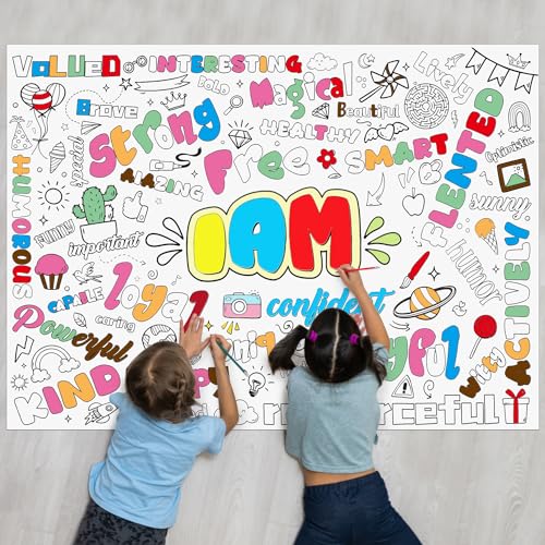 PEUTIER Ausmalposter für Kinder, 80x110cm Großes Ausmalbild Jumbo-Tischdecke aus Malpapier für Kinder Selbstvertrauen Aufbauen Klassenzimmer Aktivität Wanddekoration Geburtstagsparty-Zubehör PEUTIER Ausmalposter für Kinder, 80x110cm Großes Ausmalbild Jumbo-Tischdecke aus Malpapier für Kinder Selbstvertrauen Aufbauen Klassenzimmer Aktivität Wanddekoration Geburtstagsparty-Zubehör von PEUTIER