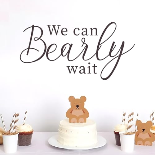 We Can Bearly Wait Aufkleber, We Can Bearly Wait Schild Babyparty Hintergrund Wandaufkleber mit Bärenmotiv für Babyparty Dekorationen Foto Requisiten Gender Reveal Party We Can Bearly Wait Aufkleber, We Can Bearly Wait Schild Babyparty Hintergrund Wandaufkleber mit Bärenmotiv für Babyparty Dekorationen Foto Requisiten Gender Reveal Party von PEUTIER