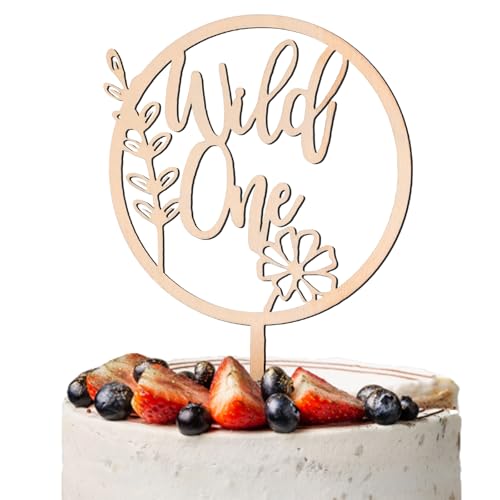 Wild One Torten Deko mit Blumen, aus Holz Torten Topper Wild One Wild One Kuchen Deko Geblümt Dekoration Torten Baby Shower für Jungen Mädchen Geburtstag Frühlingsparty Wild One Torten Deko mit Blumen, aus Holz Torten Topper Wild One Wild One Kuchen Deko Geblümt Dekoration Torten Baby Shower für Jungen Mädchen Geburtstag Frühlingsparty von PEUTIER