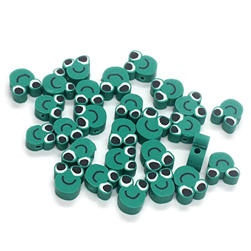 100 Stück Frosch-Polymer-Ton-Perlen, gemischte Heishi-Abstandshalter-Perlen, Zubehör für DIY-Armbänder, Ohrringe, Halsketten, Schmuckherstellung von PEVOGON