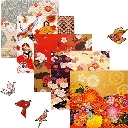 Origami Papier Faltpapier Faltblätter - 50 Blatt Unterschiedliche Muster papier Japanisches Papier 15 x 15 cm doppelseitiges Origami für DIY Kunst und Bastelprojekte von PEZEEU