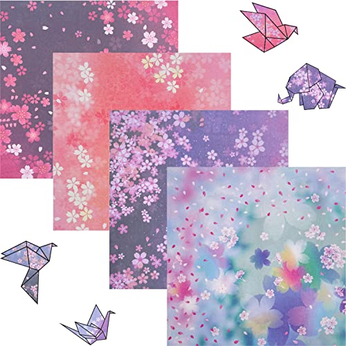 Origami Papier Faltpapier Faltblätter - 60 Blatt Unterschiedliche Muster papier Japanisches Kirschblüten Bastelpapier 15 x 15 cm doppelseitiges Origami für DIY Kunst und Bastelprojekte von PEZEEU