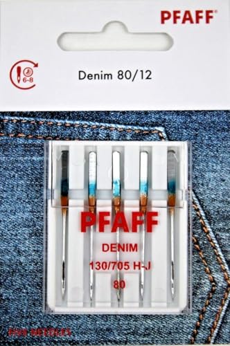 PFAFF 5 Nähmaschinennadeln 130/705H Stärke 80 für Jeans/Denim PFAFF 5 Nähmaschinennadeln 130/705H Stärke 80 für Jeans/Denim von PFAFF