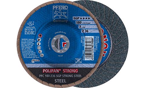 Pferd Polifan 67788080 Abrasive Flap Disc PFC 180 Z 36 SGP-Strong, 10 Stück von PFERD