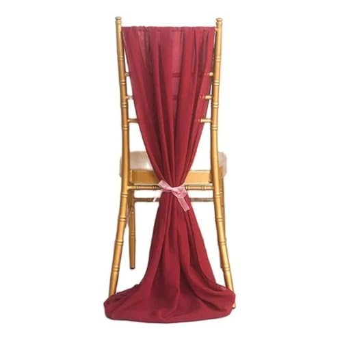 Stuhl Schärpen 10 stücke Chiffon Stuhl Gürtel Bogen Band Knoten Set Stuhl Zurück Riemen Dekoration Bankett Rustikale Hochzeit Party-Event Dekoration(Red) von PFIOEUL