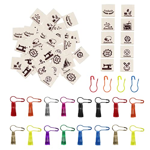 100 stück handgenähte Etiketten, handgewebte Etiketten, Kleidungsstoffetiketten, DIY dekoratives Nähzubehör, mit 100 Stück Mehrfarbig Sicherheitsnadeln 100 stück handgenähte Etiketten, handgewebte Etiketten, Kleidungsstoffetiketten, DIY dekoratives Nähzubehör, mit 100 Stück Mehrfarbig Sicherheitsnadeln von PFLYPF