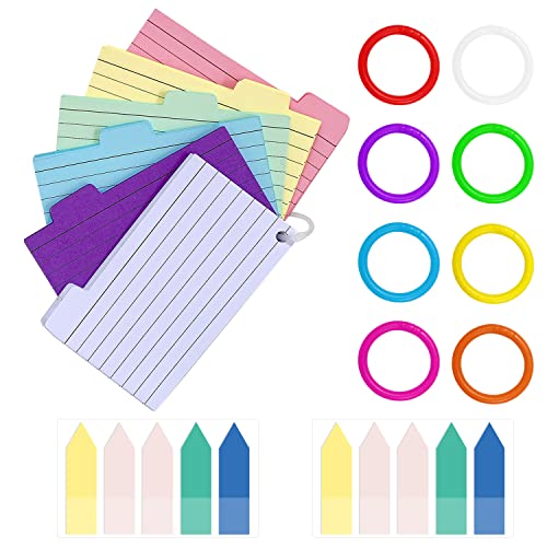 150 farbige Flash-Karten, mit 8 Ringen mit losen Blättern, 200 Index-Aufkleber, gespeichertes Lesezeichen-Notizpapier, To-Do-Aufzeichnungskarten, Aufzeichnung der Karteikarte, Memorandum usw 150 farbige Flash-Karten, mit 8 Ringen mit losen Blättern, 200 Index-Aufkleber, gespeichertes Lesezeichen-Notizpapier, To-Do-Aufzeichnungskarten, Aufzeichnung der Karteikarte, Memorandum usw von PFLYPF