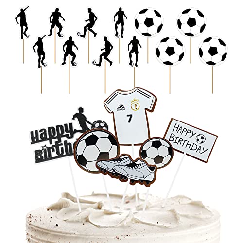 23 Stück Fußball-Kuchen-Flaggen-Einsätze, Geburtstagsfeier-Fußball-Dekorationen, Kuchen-Dessert-Einsätze, Papier-Fußball-Einsätze für Geburtstagsfeier, Kuchen-Dessert-Dekorationen, Fußball-Party 23 Stück Fußball-Kuchen-Flaggen-Einsätze, Geburtstagsfeier-Fußball-Dekorationen, Kuchen-Dessert-Einsätze, Papier-Fußball-Einsätze für Geburtstagsfeier, Kuchen-Dessert-Dekorationen, Fußball-Party von PFLYPF