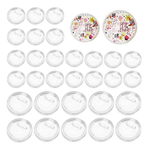 30 Stück transparente Abzeichen, Anstecknadelknopf-Abzeichen, transparente Acryl-Button-Knöpfe, Anzeichenherstellung, verwendet in Bastelarbeiten, Kunststoff von PFLYPF