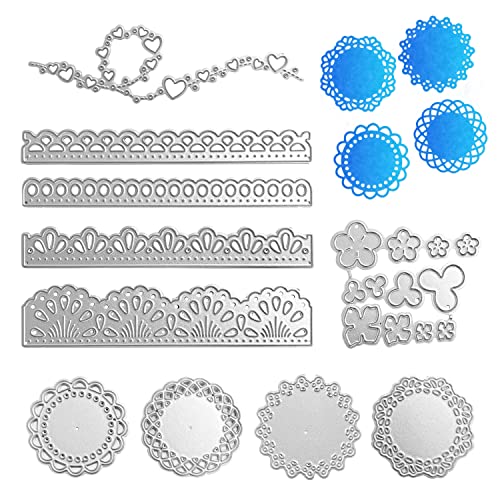 4-teiliges Set Schneideform, runde Blumenstanzschablonen, Dekoformen für Spitzenkanten, Mini-Blütenblatt-Prägemesser-Formen, mehrere Liebesschablonen, für DIY-Sammelalben, Fotoalben, Karton 4-teiliges Set Schneideform, runde Blumenstanzschablonen, Dekoformen für Spitzenkanten, Mini-Blütenblatt-Prägemesser-Formen, mehrere Liebesschablonen, für DIY-Sammelalben, Fotoalben, Karton von PFLYPF