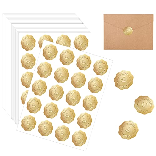 PFLYPF 340 stück Gold geprägte Aufkleber, runde selbstklebende Siegel Aufkleber, herzförmige Textur Aufkleber, verwendet, um Umschläge, Postkarten und Grußkarten zu dekorieren. PFLYPF 340 stück Gold geprägte Aufkleber, runde selbstklebende Siegel Aufkleber, herzförmige Textur Aufkleber, verwendet, um Umschläge, Postkarten und Grußkarten zu dekorieren. von PFLYPF
