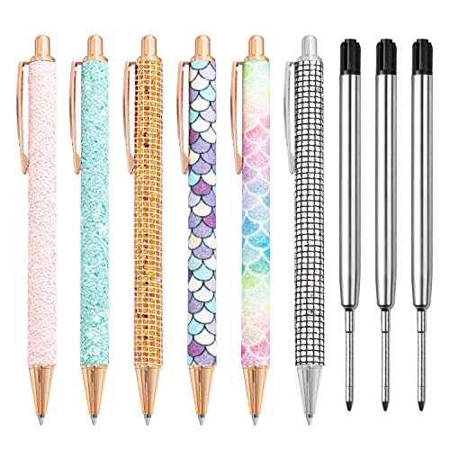 PFLYPF 6-Metall-Kugelschreiber und 3-Stiftkerne, einziehbare Kugelschreiber, Flash-Metall-Kugelschreiber, geeignet für Männer, Frauen und Studenten von PFLYPF