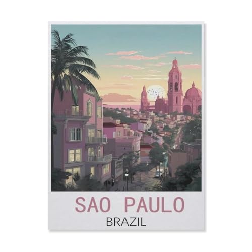 5D DIY Diamond Painting Set，São Paulo, Brasilien，Runder Diamant Kreuzstich, Mosaik Raumdekoration Malerei（40 x 50 cm/15.74 x 19.68 Zoll）-FM27 von PGCKSK