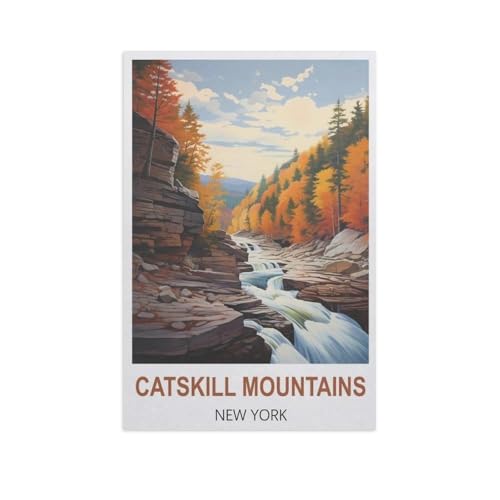 Diamond Painting，Catskill Mountains, New York，DIY 5d Diamant Painting Bilder, Diamant malerei Kits Malen nach Zahlen Wohnzimmer Bilder für die Inneneinrichtung（30 x 40 cm/11.81 x 15.74 Zoll）-GG80 von PGCKSK