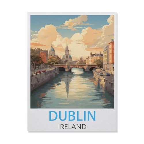 PGCKSK 3D DIY Diamond Painting Set，Dublin, Irland，Runder Diamant-Kreuzstich, handgestickte Familie Wanddekoration Malerei（40 x 50 cm/15.74 x 19.68 Zoll）-FM90 von PGCKSK