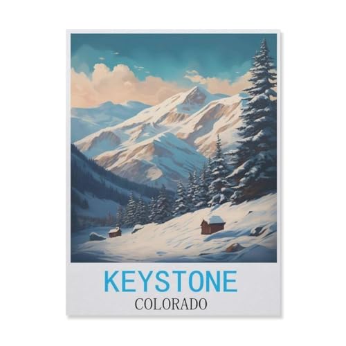 PGCKSK 3D DIY Diamond Painting Set，Keystone, Colorado，Runder Diamant-Kreuzstich, handgestickte Familie Wanddekoration Malerei（30 x 40 cm/11.81 x 15.74 Zoll）-FK90 von PGCKSK