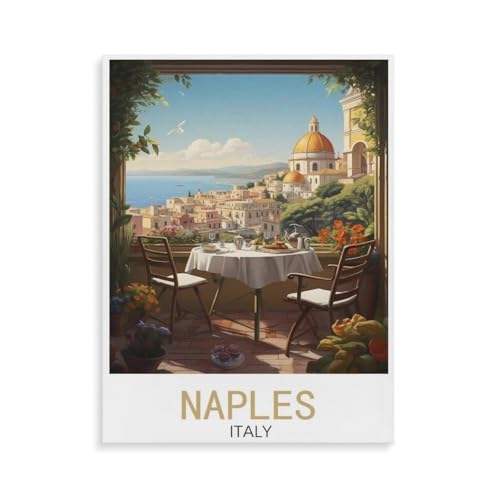 PGCKSK 3D DIY Diamond Painting Set，Neapel, Italien, Vintage-Reisen，Runder Diamant-Kreuzstich, handgestickte Familie Wanddekoration Malerei(40x50cm)-W54 von PGCKSK