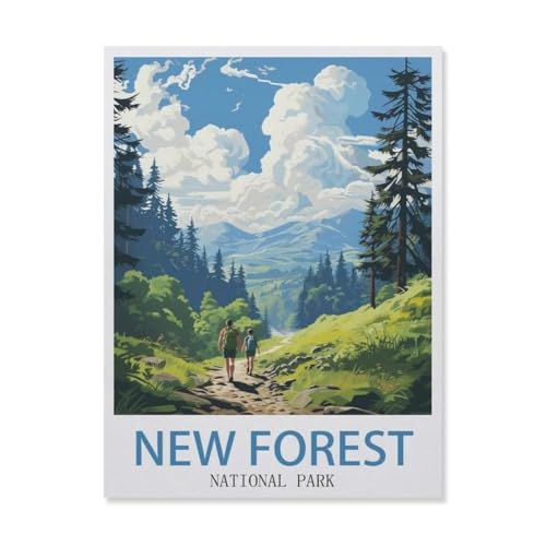 PGCKSK 3D DIY Diamond Painting Set，New Forest-Nationalpark, England, Baum，Runder Diamant-Kreuzstich, handgestickte Familie Wanddekoration Malerei(40 x 50 cm/15.74 x 19.68 Zoll)-DU79 von PGCKSK