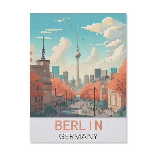 PGCKSK 5D DIY Diamantmalerei Kit，Berlin Deutschland，Kristallmosaik Vollbohrer Round Diamantmalerei Stickerei Zubehör（50 x 60 cm/19.68 x 23.62 Zoll）-FK29 von PGCKSK