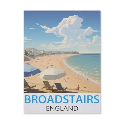 PGCKSK 5D DIY Diamantmalerei Kit，Broadstairs England，Kristallmosaik Vollbohrer Round Diamantmalerei Stickerei Zubehör（40 x 50 cm/15.74 x 19.68 Zoll）-FJ89 von PGCKSK