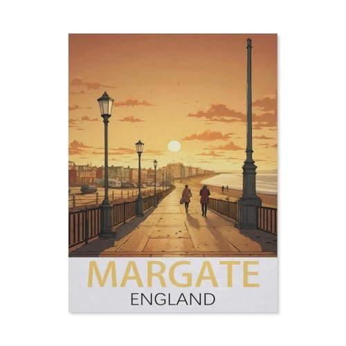 PGCKSK 5D DIY Diamantmalerei Kit，Margate, England，Kristallmosaik Vollbohrer Round Diamantmalerei Stickerei Zubehör（30 x 40 cm/11.81 x 15.74 Zoll）-DL58 von PGCKSK