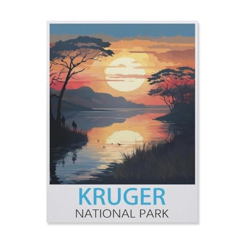 PGCKSK 5D DIY Diamond Painting Kit，Kruger Nationalpark Südafrika，Mosaik, Diamantmalerei für Erwachsene, Round Diamond Picture Home Art（40 x 50 cm/15.74 x 19.68 Zoll）-FJ77 von PGCKSK