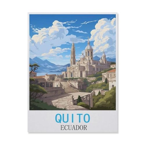 PGCKSK 5D DIY Diamond Painting Kit，Quito, Ecuador，Mosaik, Diamantmalerei für Erwachsene, Round Diamond Picture Home Art（40 x 50 cm/15.74 x 19.68 Zoll）-FL97 von PGCKSK