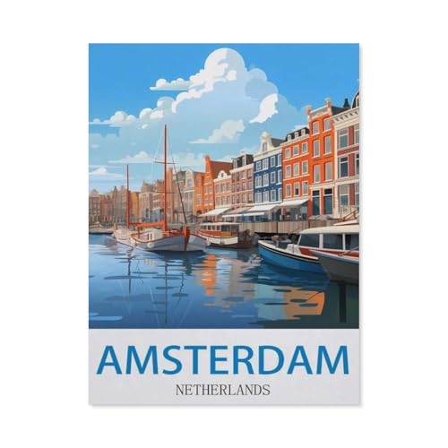PGCKSK 5D DIY Diamond Painting Set，Amsterdam, Niederlande，Runder Diamant Kreuzstich, Mosaik Raumdekoration Malerei（50 x 60 cm/19.68 x 23.62 Zoll）-CO56 von PGCKSK