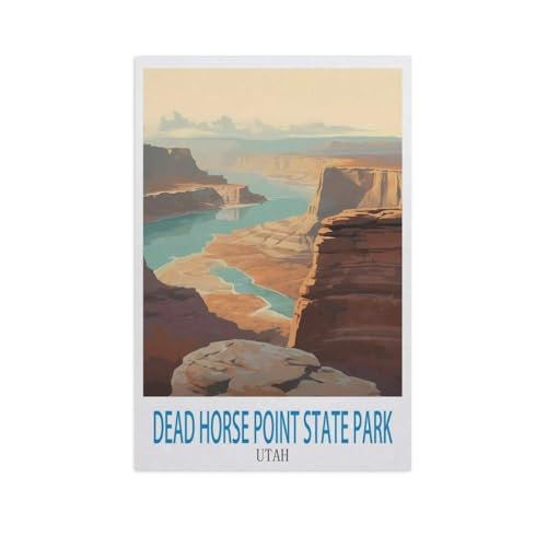 PGCKSK 5D Diamond Painting，Dead Horse Point State Park, Utah，DIY-Stickerei, runder Diamant-Kreuzstich, Heimdekoration（50 x 60 cm/19.68 x 23.62 Zoll）-GE62 von PGCKSK