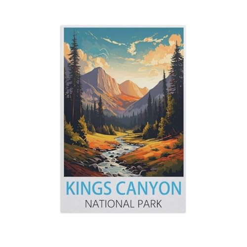 PGCKSK 5D Diamond Painting，Kings Canyon Nationalpark，DIY-Stickerei, runder Diamant-Kreuzstich, Heimdekoration（40 x 50 cm/15.74 x 19.68 Zoll）-FP22 von PGCKSK