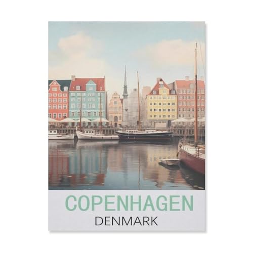 PGCKSK 5D Diamond Painting，Kopenhagen Dänemark，DIY-Stickerei, runder Diamant-Kreuzstich, Heimdekoration（30 x 40 cm/11.81 x 15.74 Zoll）-FK2 von PGCKSK