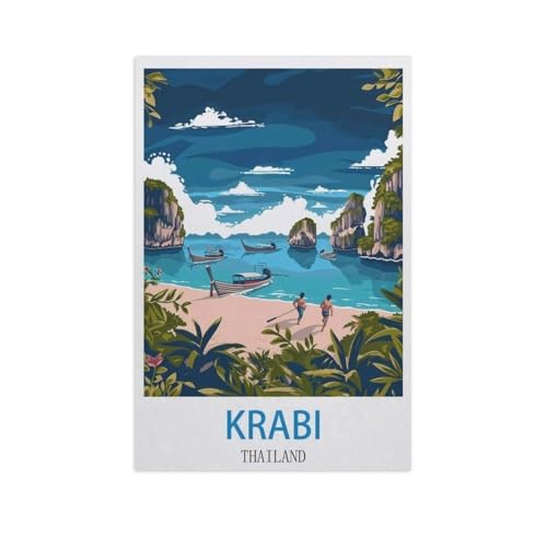 PGCKSK 5D Diamond Painting，Krabi, Thailand，DIY-Stickerei, runder Diamant-Kreuzstich, Heimdekoration（50 x 60 cm/19.68 x 23.62 Zoll）-GF22 von PGCKSK