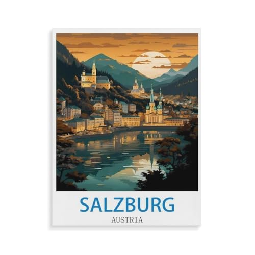 PGCKSK 5D Diamond Painting，Salzburg, Österreich，DIY-Stickerei, runder Diamant-Kreuzstich, Heimdekoration(40x50cm)-X86 von PGCKSK