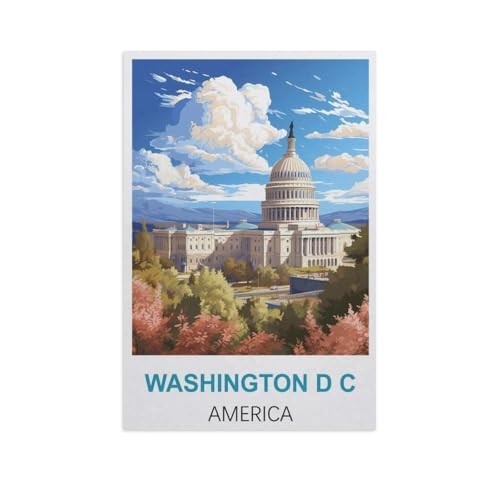 PGCKSK 5D Diamond Painting，Washington, D.C., USA，DIY-Stickerei, runder Diamant-Kreuzstich, Heimdekoration（40 x 50 cm/15.74 x 19.68 Zoll）-GJ82 von PGCKSK