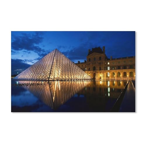 PGCKSK 5D Diamond Painting Kits für Erwachsene und Kinder，Nachtansicht der Louvre-Pyramide in Paris，Drill Diamond Arts Malen nach Zahlen Kits für die Wanddekoration zu Hause（30x40cm）-C30 von PGCKSK