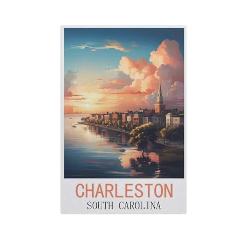 PGCKSK 5D diy Diamond Painting，Charleston, South Carolina，Full Round Diamantstickerei Mosaik Kreuzstichmuster Perlenstickerei Home Deco（50 x 60 cm/19.68 x 23.62 Zoll）-FN52 von PGCKSK